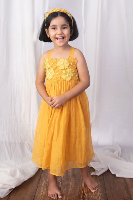 The Right Cut Amber Blossom Chanderi Dress 