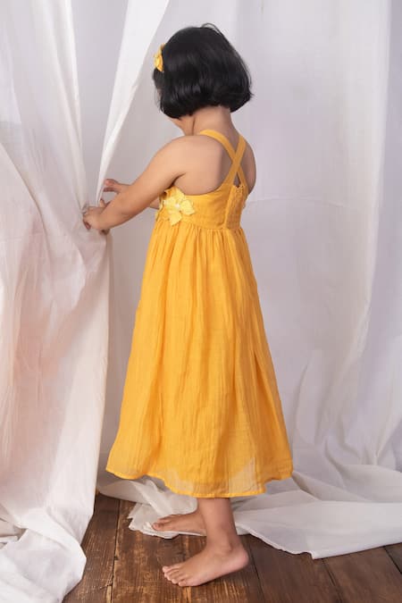 The Right Cut Amber Blossom Chanderi Dress 
