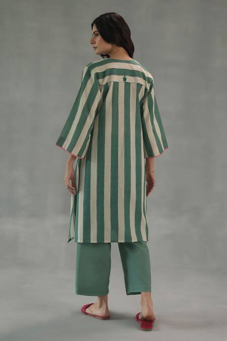 Roza Carolina Stripe Print Kurta & Pant Set 