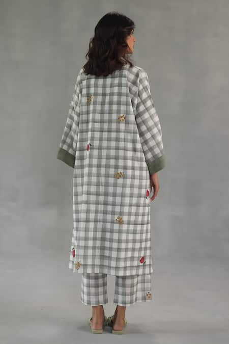 Roza Florentine Checkered Print Kurta & Pant Set 