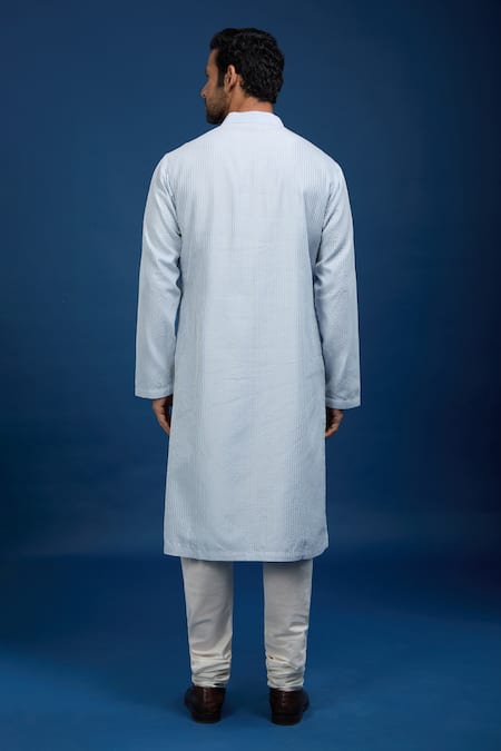 Rohit Bal Floral Botanic Embroidered Chanderi Kurta Set 