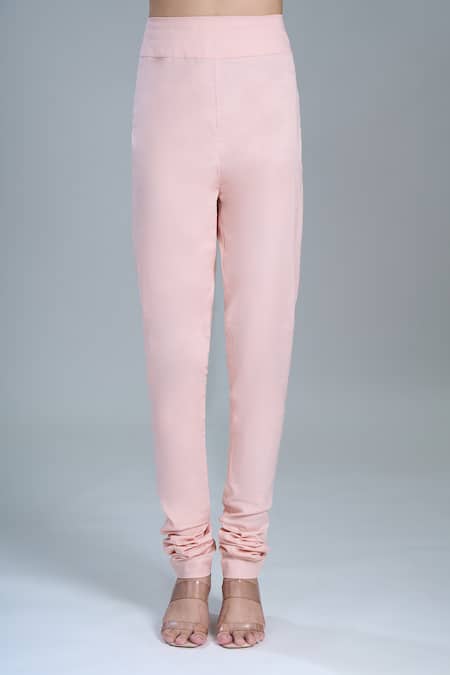 Shop_Anamika Khanna_Pink Embroidery Round Neck Straight Kurta Set