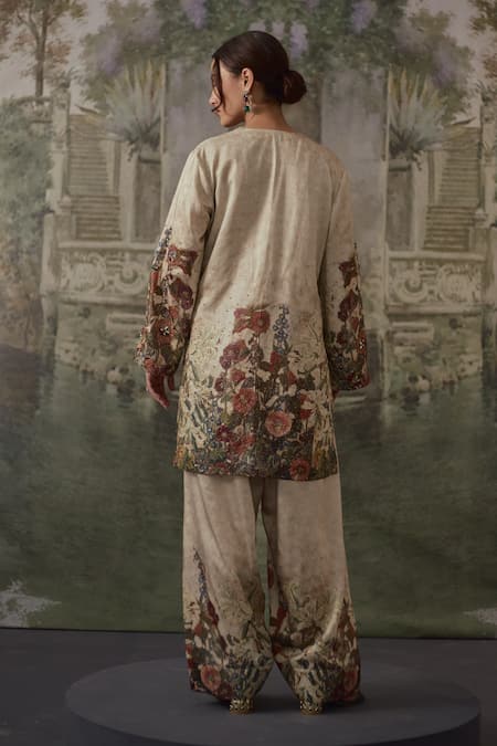Falsa Hand Painted Kurta & Flared Pant Set 