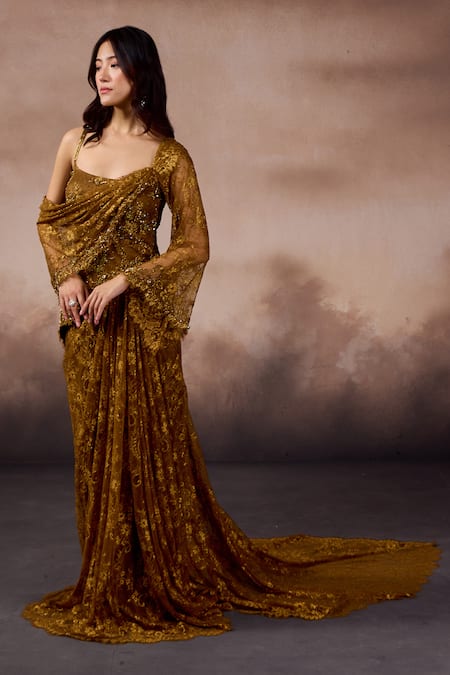 Buy Falsa Green Silk, Crepe Embroidery Scoop Neck Hand Dress With Draped Dupatta Online at Aza Fashions Buy_Falsa_Green Silk, Crepe Embroidery Scoop Neck Hand Dress With Draped Dupatta _Online_at_Aza_Fashions