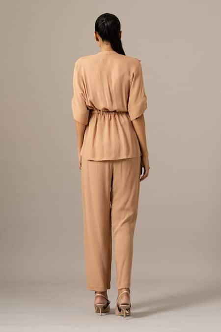 Namrata Joshipura Mocha Front Open String Pant Set 