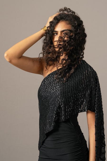 Namrata Joshipura Black Jersey One Shoulder Gown at Aza Fashions Namrata Joshipura_Black Jersey One Shoulder Gown _at_Aza_Fashions