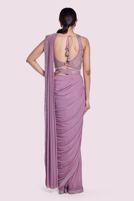 Onaya Pre-Draped Saree & Embellished Blouse Set 