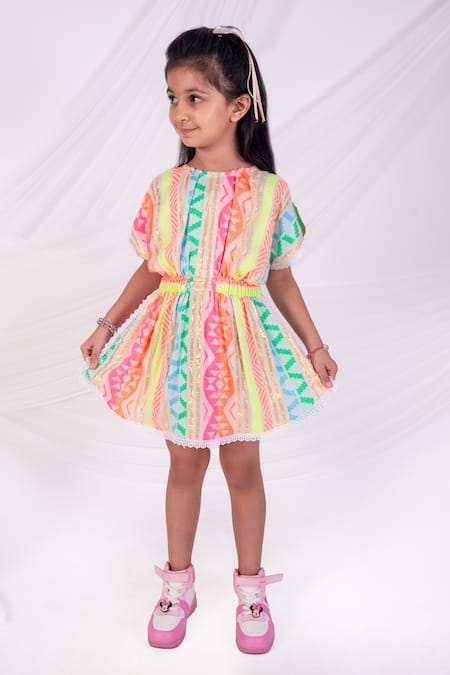 Toplove_Multi Color Pearls, Lace Multicolor Kaftan Dress _Online_at_Aza_Fashions