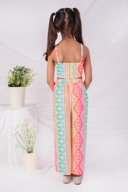 Toplove Multicolor Pop Pant Set 