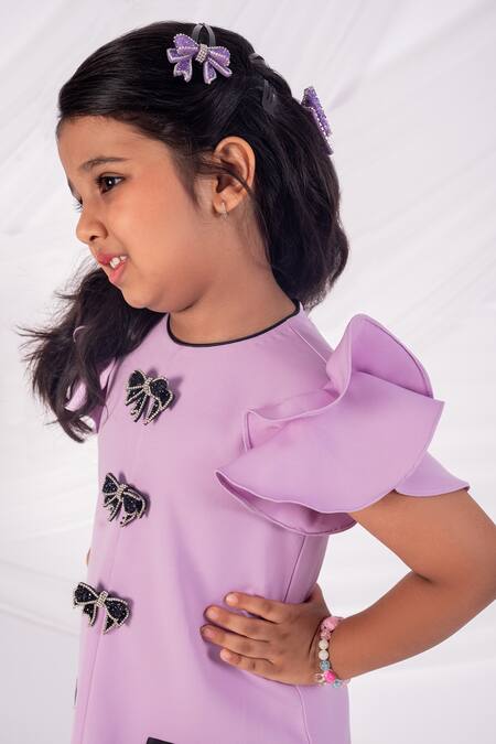 Buy_Toplove_Lilac Crepe Bows Charm Dress _Online_at_Aza_Fashions