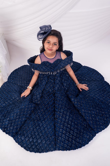 Shop Toplove Blue Net Crystals Midnight Elegance Structure Gown Online at Aza Fashions Shop_Toplove_Blue Net Crystals Midnight Elegance Structure Gown _Online_at_Aza_Fashions