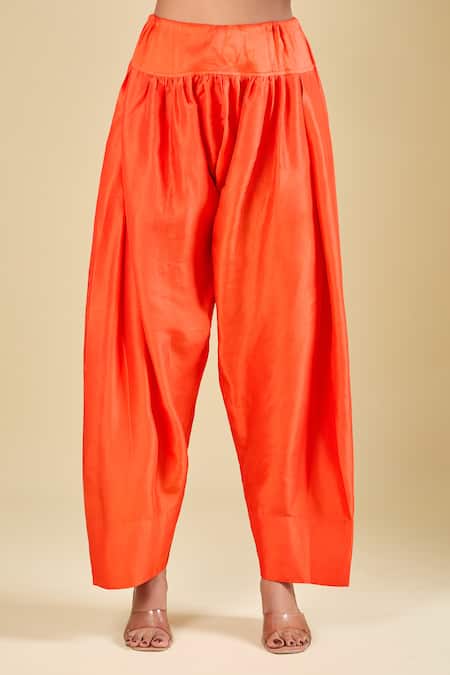 Buy Archana Shah Orange Cotton Zari Round Neck Striped Embroidered Kurta Set Online at Aza Fashions Buy_Archana Shah_Orange Cotton Zari Round Neck Striped Embroidered Kurta Set _Online_at_Aza_Fashions