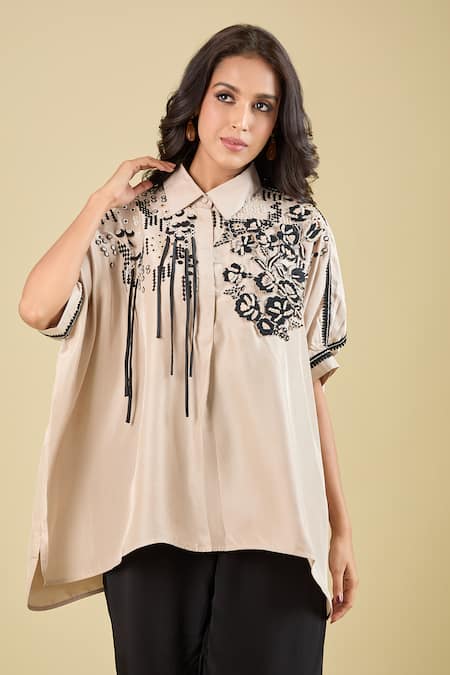 Pankaj & Nidhi Elsie Tassel Embroidered Shirt 
