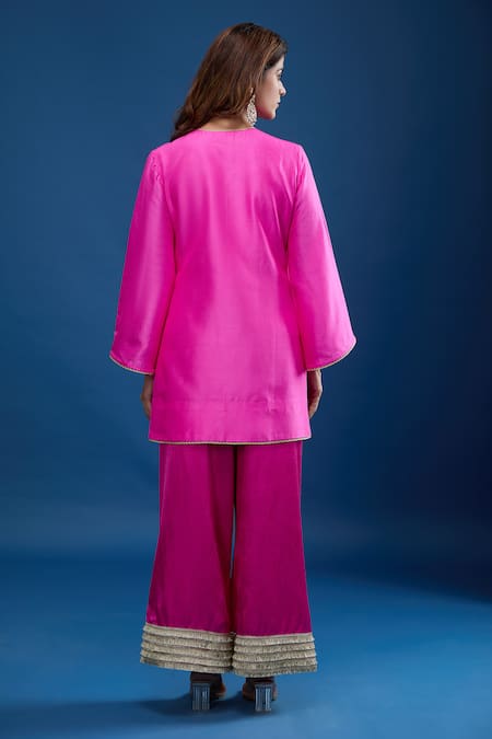 Archana Shah Embroidered Short Kurta Palazzo Set 