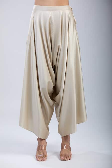 Prisho_Pink Silk, Polyester Embroidery Round Neck Thread Kaftan Set _at_Aza_Fashions