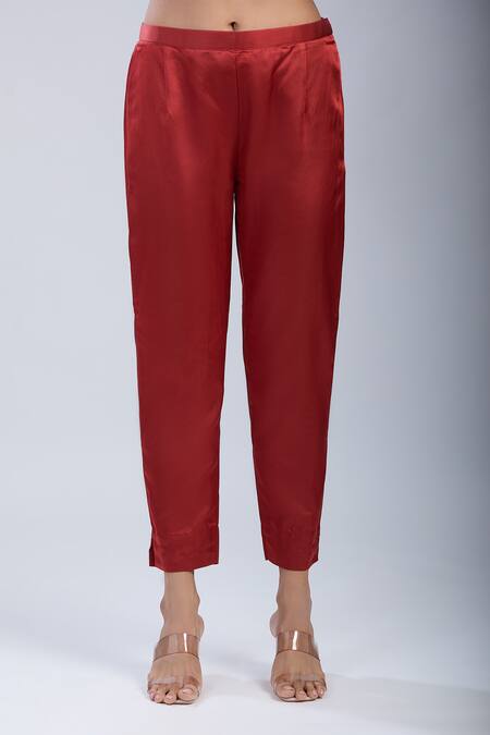 Buy_Prisho_Orange Satin, Chiffon Sequins, Embroidery Round Neck Kurta Set _Online_at_Aza_Fashions