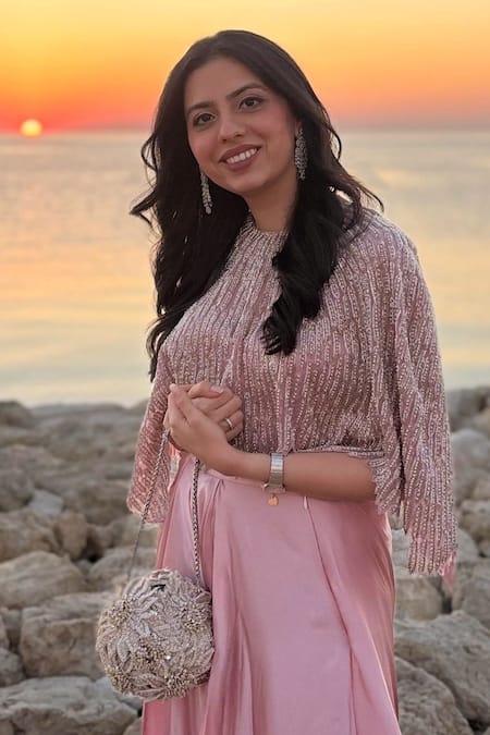 Bhavna Kumar 3D Pearl Lily Bloom Embellished Clutch 