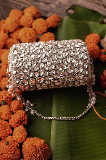 Bhavna Kumar Round Kundan Embellished Clutch 