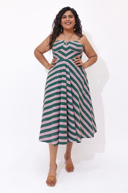 Aapro Esme Stripe Pattern Dress 