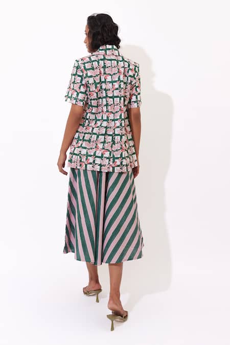 Aapro Junia Multi Colour Fit and Flare Dress & Jacket Set 