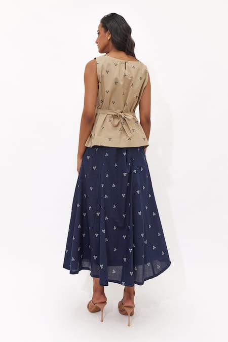 Aapro Selene Hand Block Printed Skirt Set 
