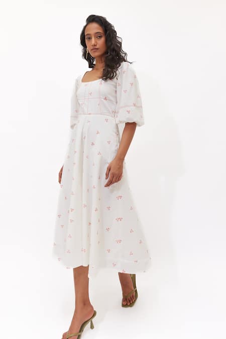 Aapro Aralyn Multi Colour Fit and Flare Dress 