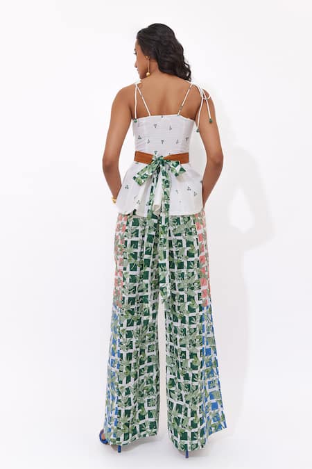 Aapro Siara Multi Coloured Block Printed Pant Set 