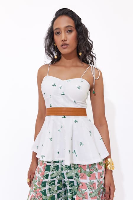 Shop_Aapro_Pink Cotton Siara Multi Coloured Block Printed Pant Set _Online_at_Aza_Fashions