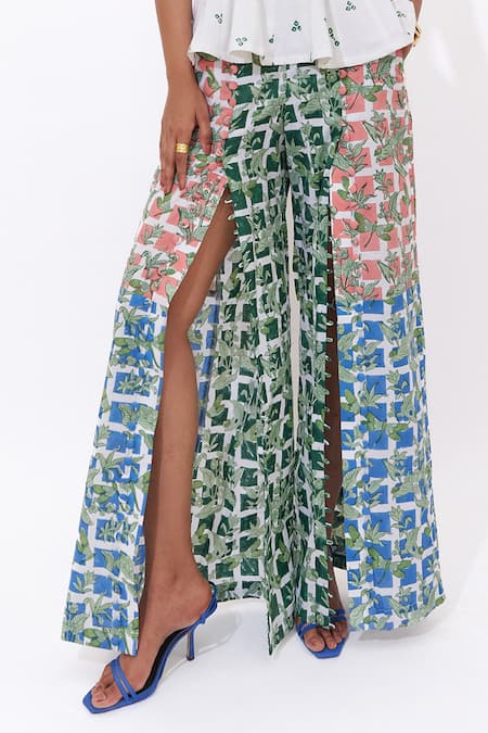 Buy_Aapro_Pink Cotton Siara Multi Coloured Block Printed Pant Set 