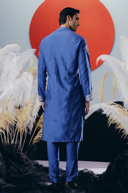 Krisha Sunny Ramani Blue Cutdana Embroidered Kurta Set 