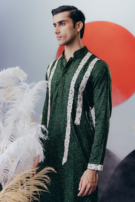 Krisha Sunny Ramani Designer Green Cutdana Kurta Set 