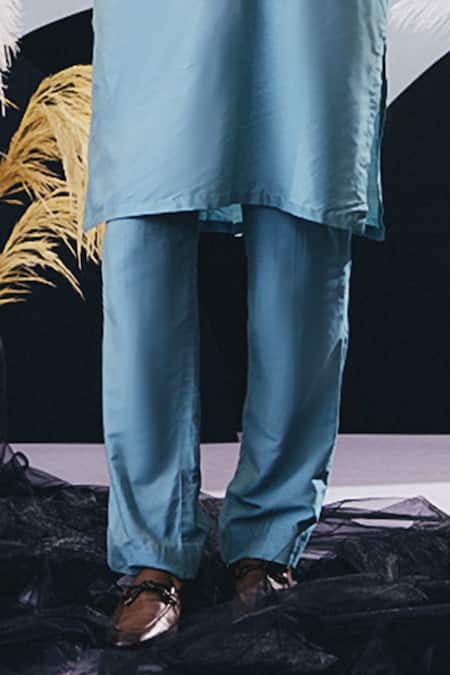 Buy Krisha Sunny Ramani Blue Cotton, Silk Cut Work Designer Kurta Set Online at Aza Fashions Buy_Krisha Sunny Ramani_Blue Cotton, Silk Cut Work Designer Kurta Set _Online_at_Aza_Fashions