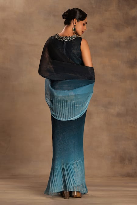Preeti Mehta Twilight Ombre Pre-Draped Saree With Blouse 