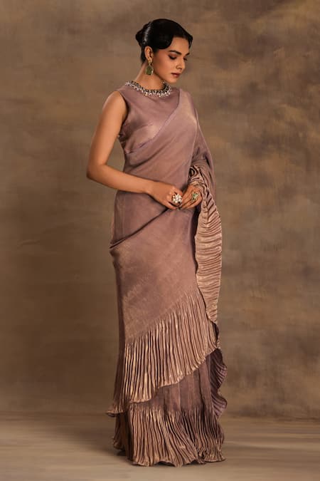 Buy Preeti Mehta Purple Georgette Beads, Sequins Round Neck Noor-e-lavender Saree With Blouse Online at Aza Fashions Buy_Preeti Mehta_Purple Georgette Beads, Sequins Round Neck Noor-e-lavender Saree With Blouse _Online_at_Aza_Fashions