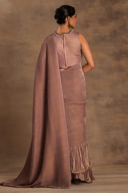 Shop Preeti Mehta Purple Georgette Beads, Sequins Round Neck Noor-e-lavender Saree With Blouse at Aza Fashions Shop_Preeti Mehta_Purple Georgette Beads, Sequins Round Neck Noor-e-lavender Saree With Blouse _at_Aza_Fashions