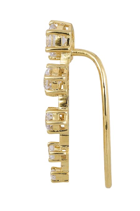 Sica Jewellery White Crystals 925 Silver Balsam Earcuffs Online at Aza Fashions Sica Jewellery_White Crystals 925 Silver Balsam Earcuffs _Online_at_Aza_Fashions