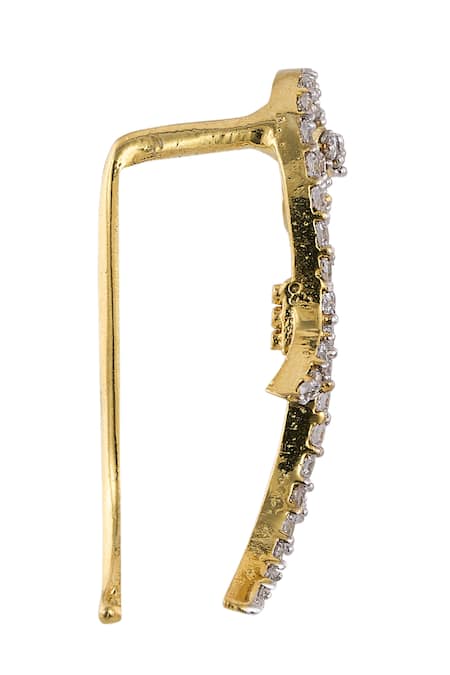 Sica Jewellery White Crystals 925 Silver Canna Earcuffs Online at Aza Fashions Sica Jewellery_White Crystals 925 Silver Canna Earcuffs _Online_at_Aza_Fashions