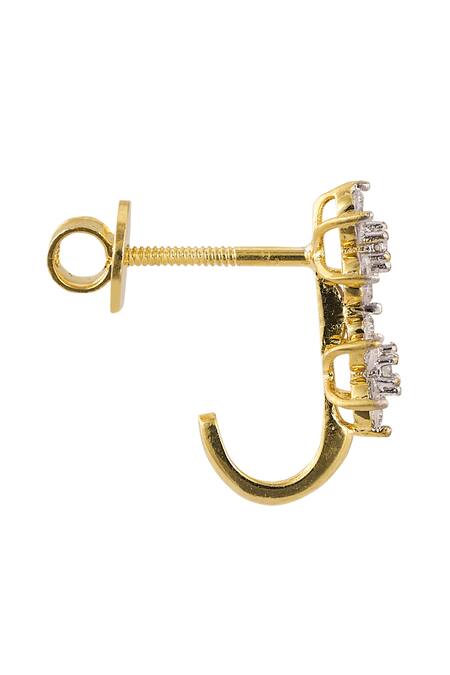 Sica Jewellery White Stones 925 Silver Rohira Earrings Online at Aza Fashions Sica Jewellery_White Stones 925 Silver Rohira Earrings _Online_at_Aza_Fashions