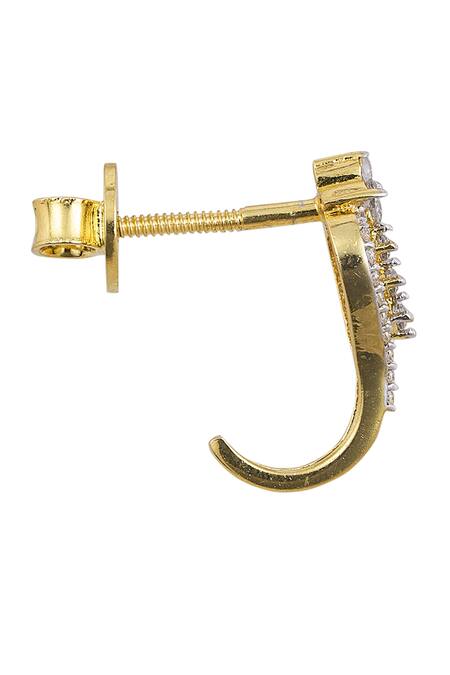 Sica Jewellery White Imitation Diamonds 925 Silver Sparsh Earrings Online at Aza Fashions Sica Jewellery_White Imitation Diamonds 925 Silver Sparsh Earrings _Online_at_Aza_Fashions