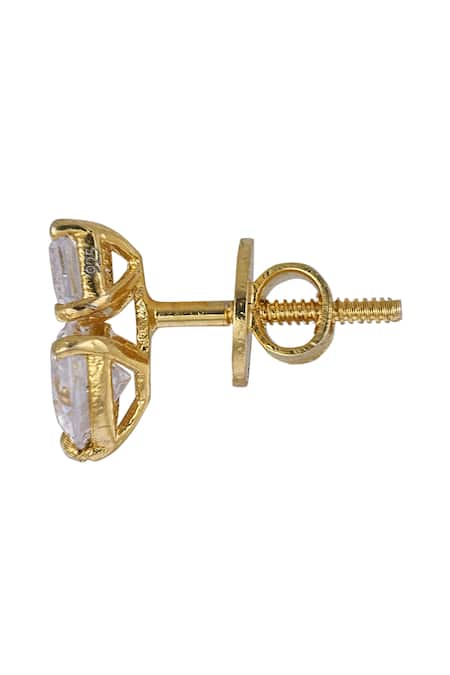 Sica Jewellery White 925 Silver Emerald-heart Studs Online at Aza Fashions Sica Jewellery_White 925 Silver Emerald-heart Studs _Online_at_Aza_Fashions