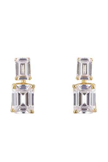 Shop Sica Jewellery White Stones 925 Silver Meadow Earrings at Aza Fashions Shop_Sica Jewellery_White Stones 925 Silver Meadow Earrings _at_Aza_Fashions