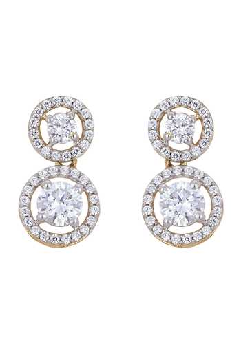 Shop Sica Jewellery White Imitation Diamonds 925 Silver Plum Earrings at Aza Fashions Shop_Sica Jewellery_White Imitation Diamonds 925 Silver Plum Earrings _at_Aza_Fashions