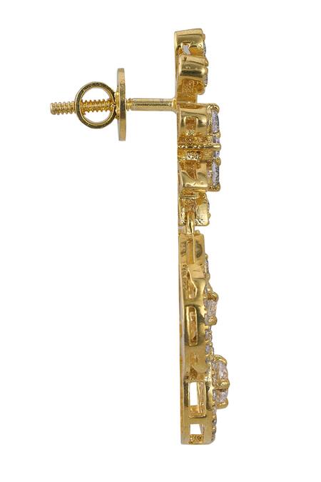 Sica Jewellery_White Imitation Diamonds 925 Silver Camomile Earrings _Online_at_Aza_Fashions