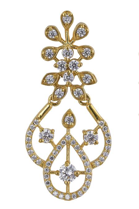 Buy_Sica Jewellery_White Imitation Diamonds 925 Silver Camomile Earrings _Online_at_Aza_Fashions