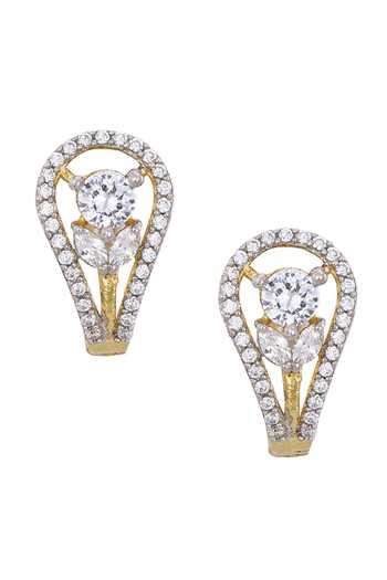 Shop Sica Jewellery White Crystals 925 Silver Meenakshi Earrings at Aza Fashions Shop_Sica Jewellery_White Crystals 925 Silver Meenakshi Earrings _at_Aza_Fashions