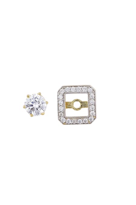 Sica Jewellery_White Stones 925 Silver Detachable Jacket Earrings _Online_at_Aza_Fashions