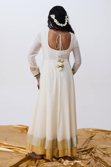 Pants And Pajamas Designer White Anarkali 