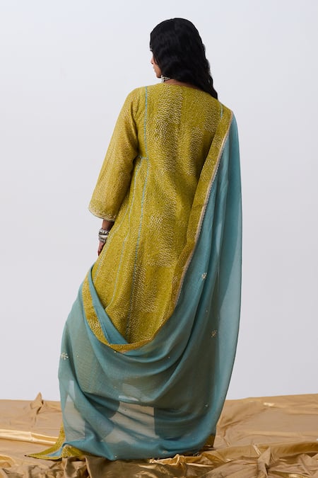 Pants And Pajamas Embroidered Kurta Pant Set With Dupatta 