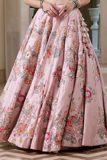 Buy Paulmi And Harsh Pink Organza Sequins, Embroidery Lehenga Set Buy_Paulmi And Harsh_Pink Organza Sequins, Embroidery Lehenga Set