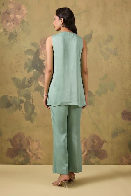 House Of TA-YA Embroidered Top & Pant Set 